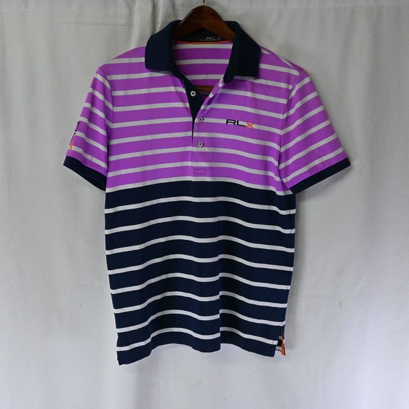 RLX Ralph Lauren Other - RLX Ralph Lauren Polo Mens Medium Performance Golf Red Blue‎ Striped M